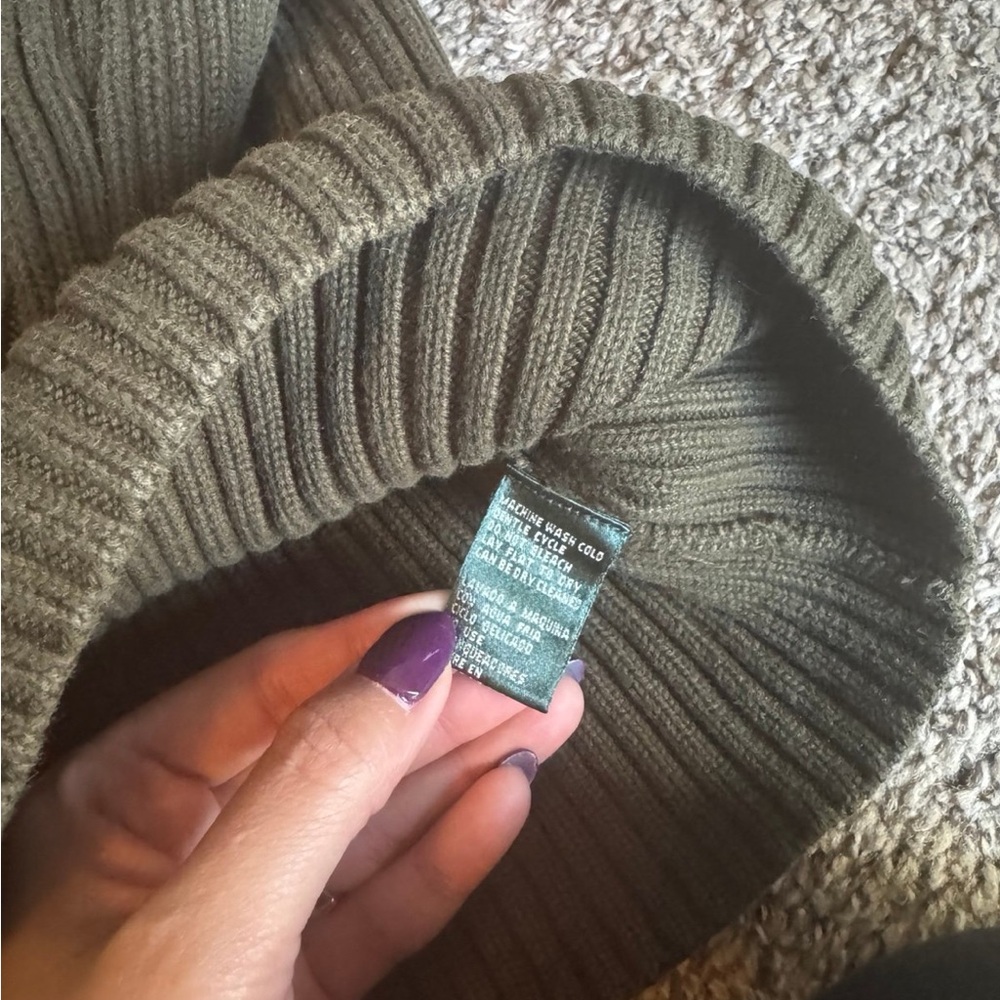 Ralph Lauren Forest Green Ribbed Turtleneck Sweater - Picture 3 of 4